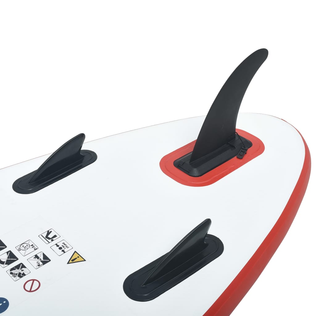 vidaXL Conjunto prancha de paddle SUP insuflável vermelho e branco