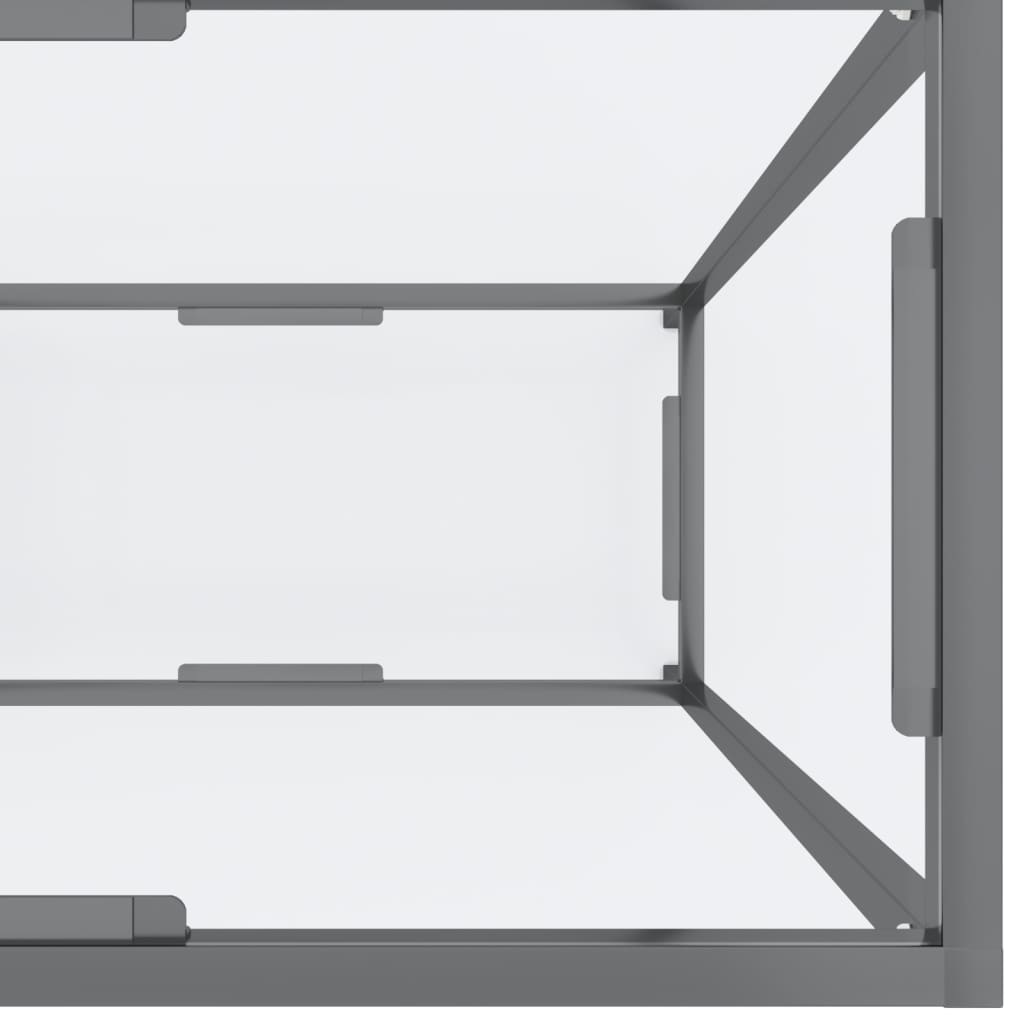vidaXL Mesa consola transparente 140x35x75,5 cm vidro temperado