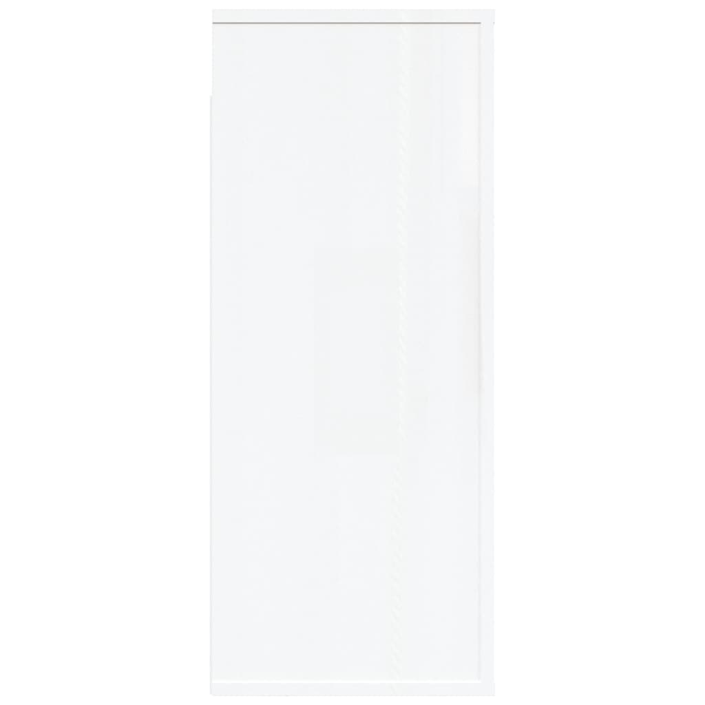 vidaXL Armário parede 80x33x80 cm madeira process. branco brilhante