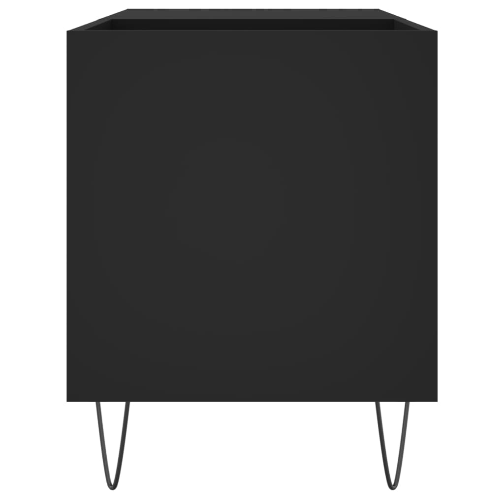 vidaXL Armário para discos 85x38x48 cm derivados de madeira preto