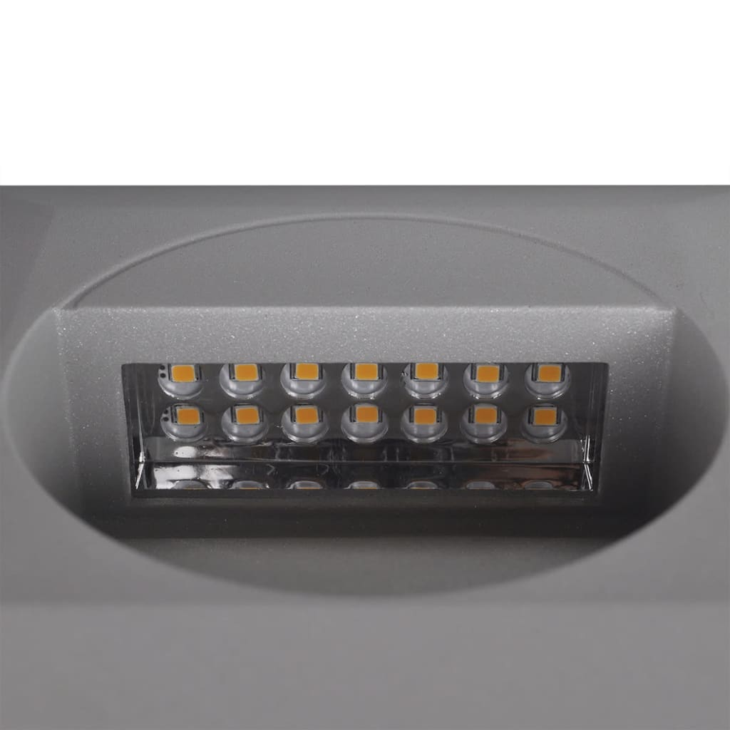 vidaXL Focos LED de embutir quadrados p/ escadas 2 pcs 126x126x65,5 mm