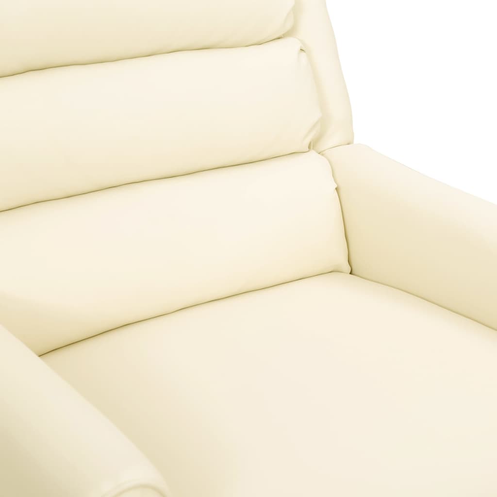 vidaXL Poltrona reclinável couro artificial cor creme