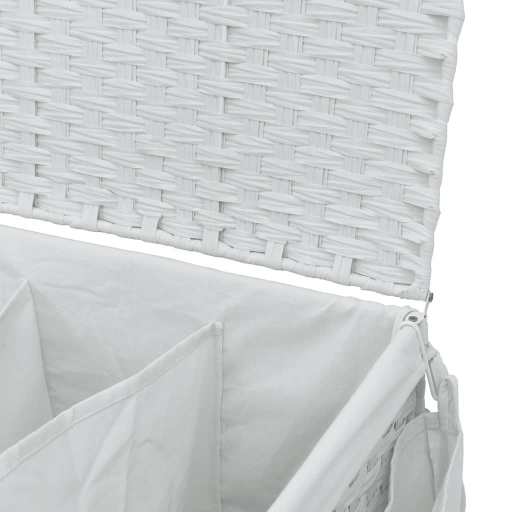 vidaXL Cesto para roupa suja com rodas 60x35x60,5 cm vime branco