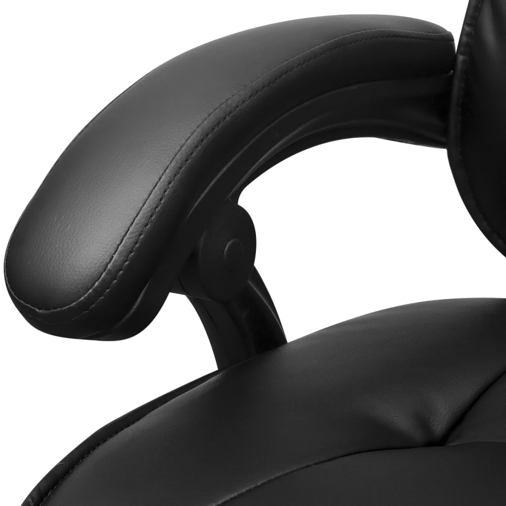 vidaXL Cadeira de escritório reclinável com apoio braços, preto