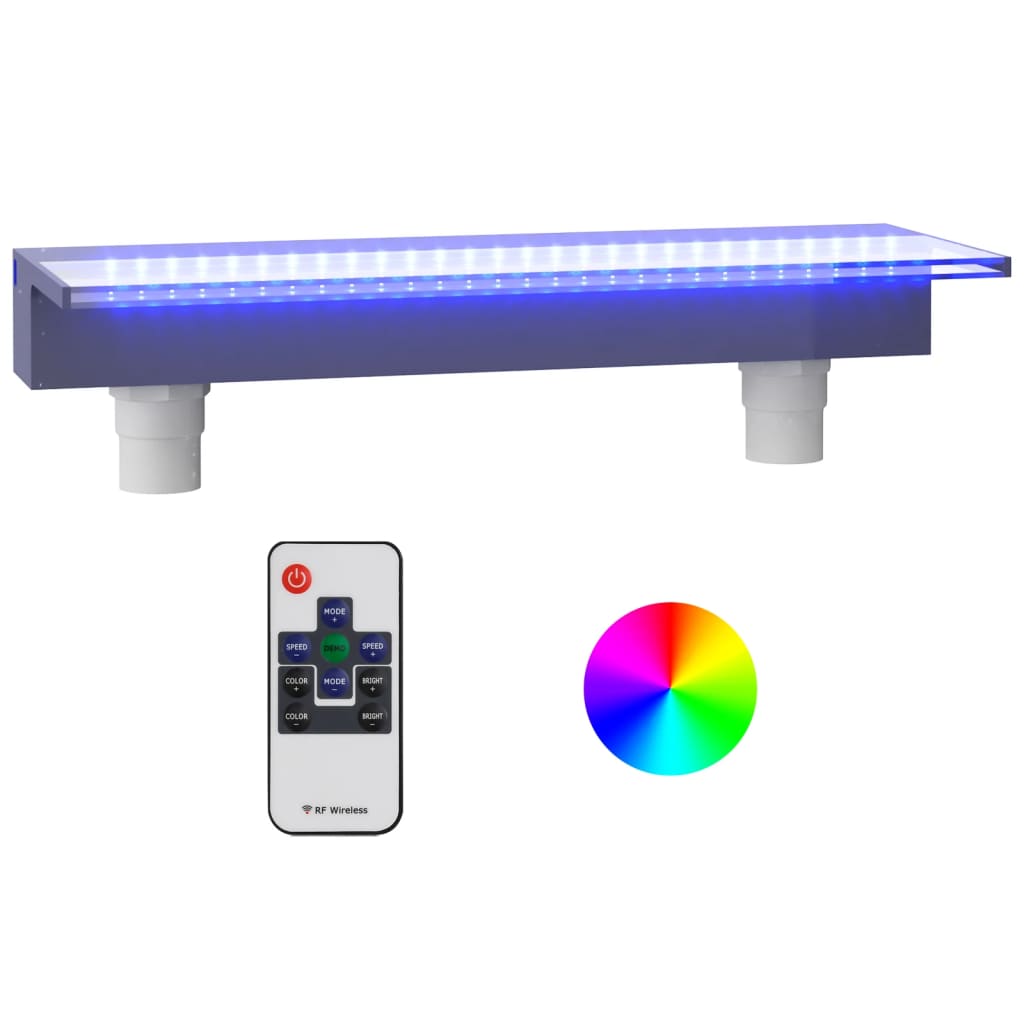 vidaXL Cascata com luzes LED RGB 60 cm acrílico