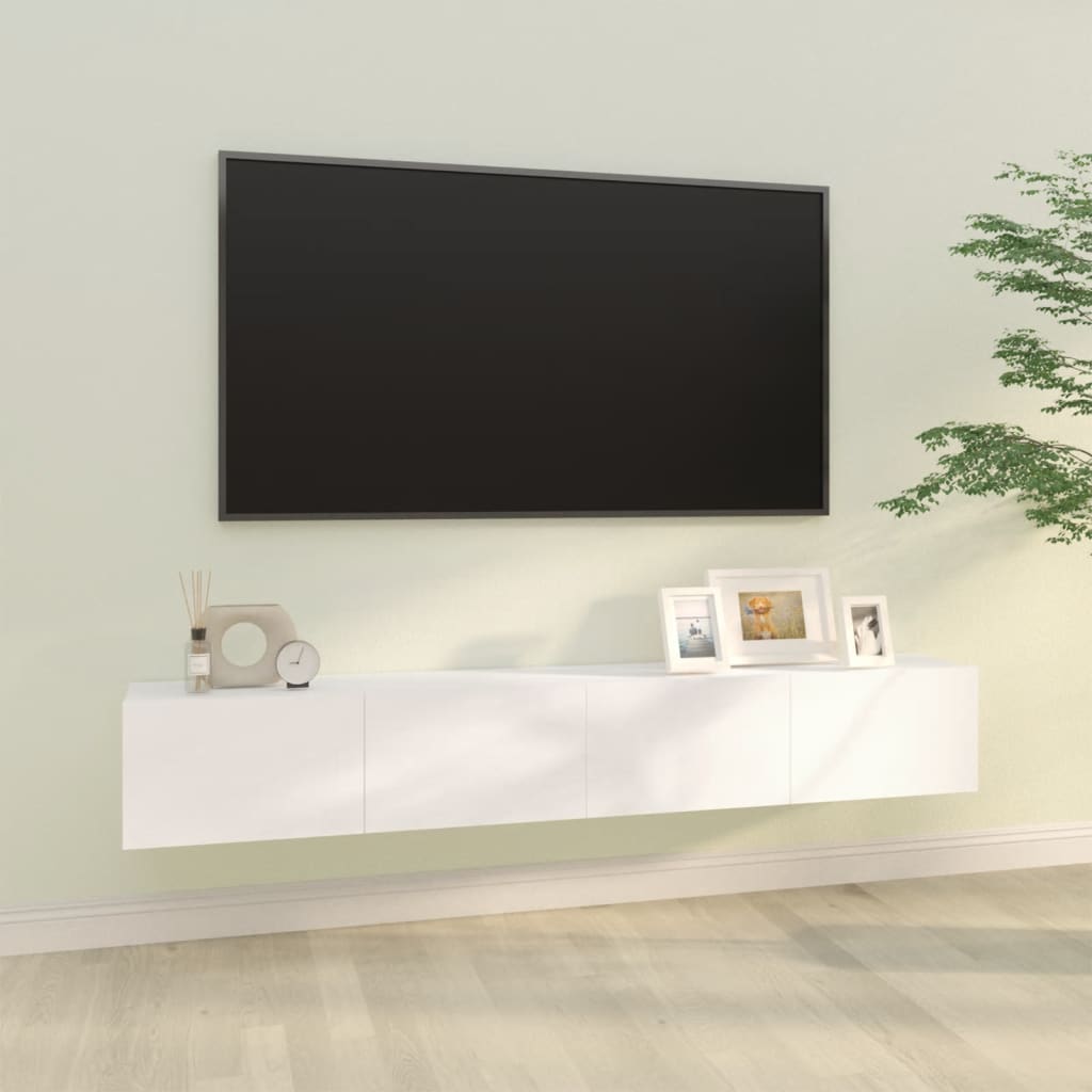 vidaXL Armários TV parede 2pcs 100x30x30 cm derivados madeira branco