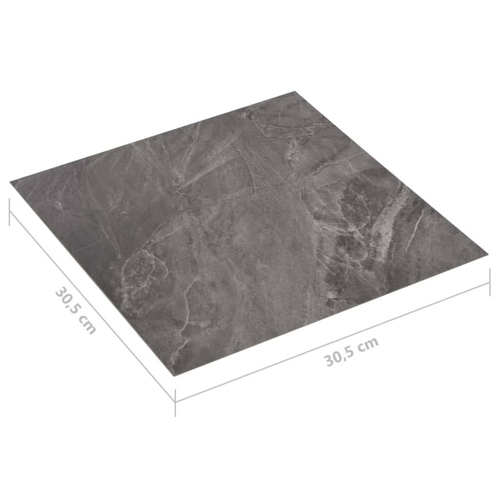 vidaXL Tábuas de soalho autoadesivas 20 pcs 1,86 m² PVC padrão preto