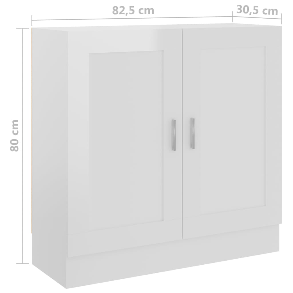 vidaXL Estante 82,5x30,5x80 cm derivados de madeira branco brilhante
