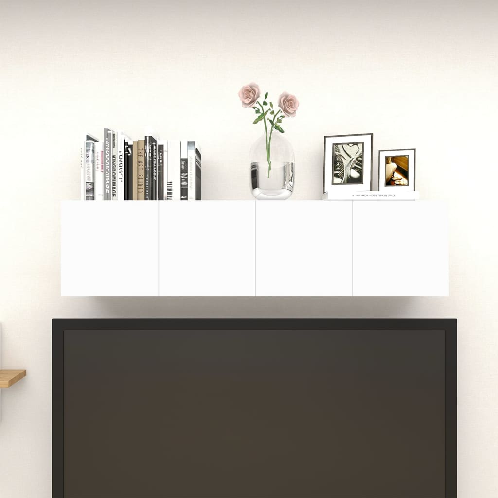 vidaXL Móvel de TV de parede 4 pcs 30,5x30x30 cm branco