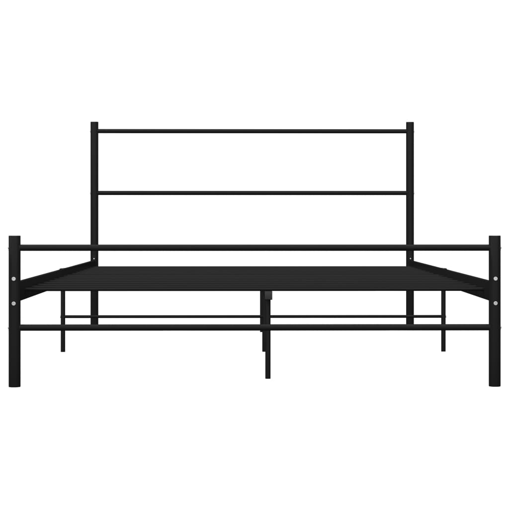 vidaXL Estrutura de cama em metal preto 140x200 cm