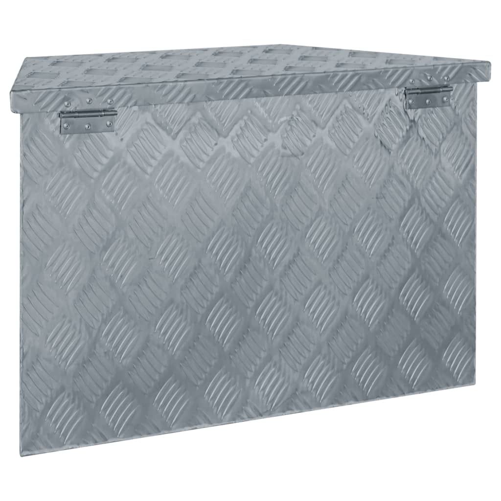 vidaXL Caixa de alumínio 70x24x42 cm trapezoidal prateado