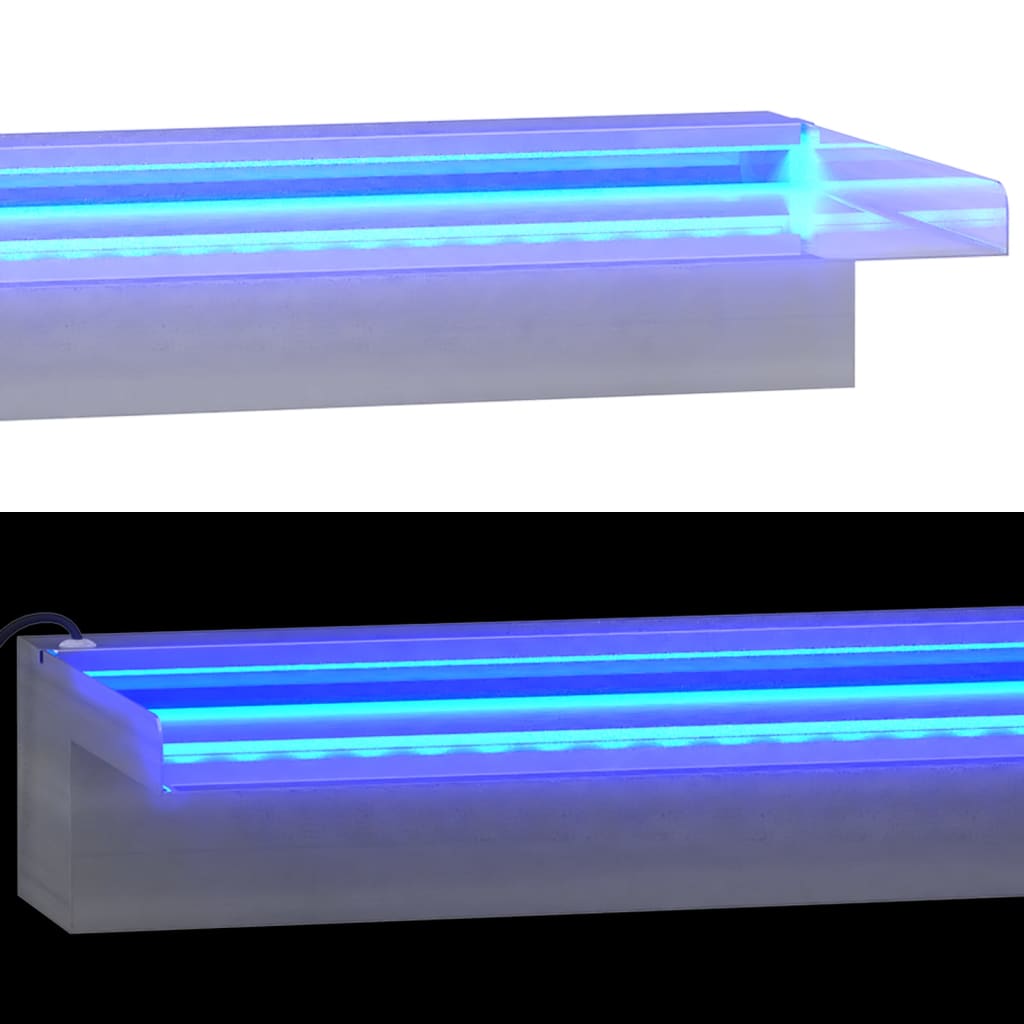 vidaXL Cascata com LEDs RGB 45 cm aço inoxidável