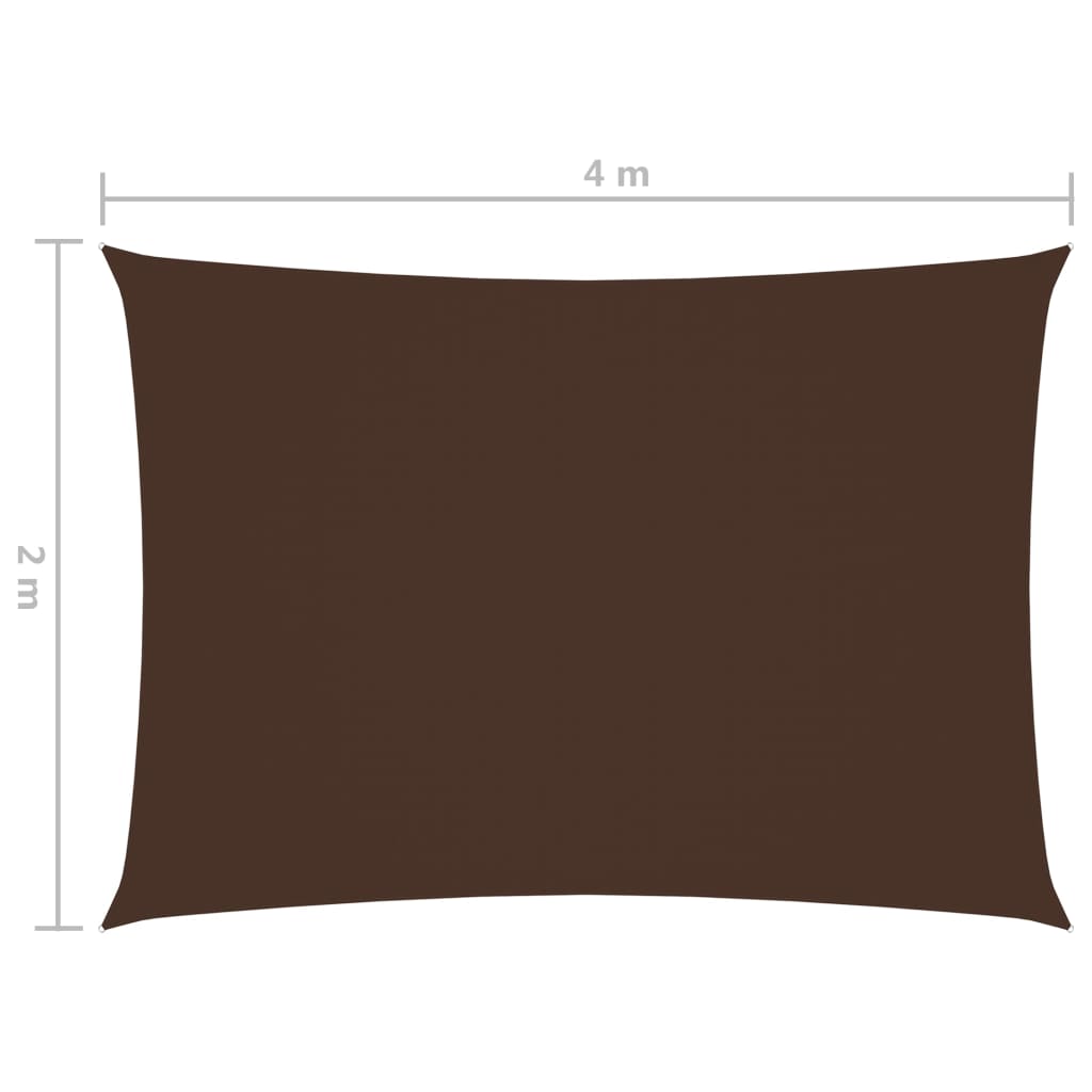 vidaXL Para-sol estilo vela tecido oxford retangular 2x4 m castanho