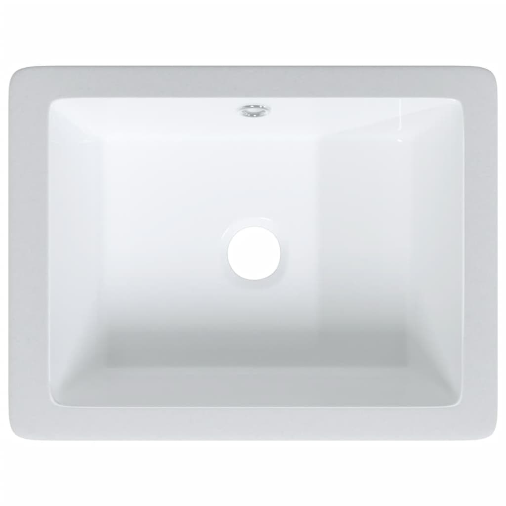 vidaXL Lavatório casa de banho retangular 36x31,5x16,5 cerâmica branco