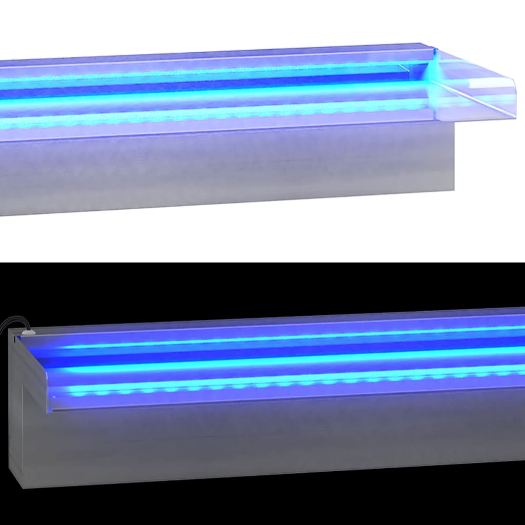 vidaXL Cascata com LEDs RGB 60 cm aço inoxidável