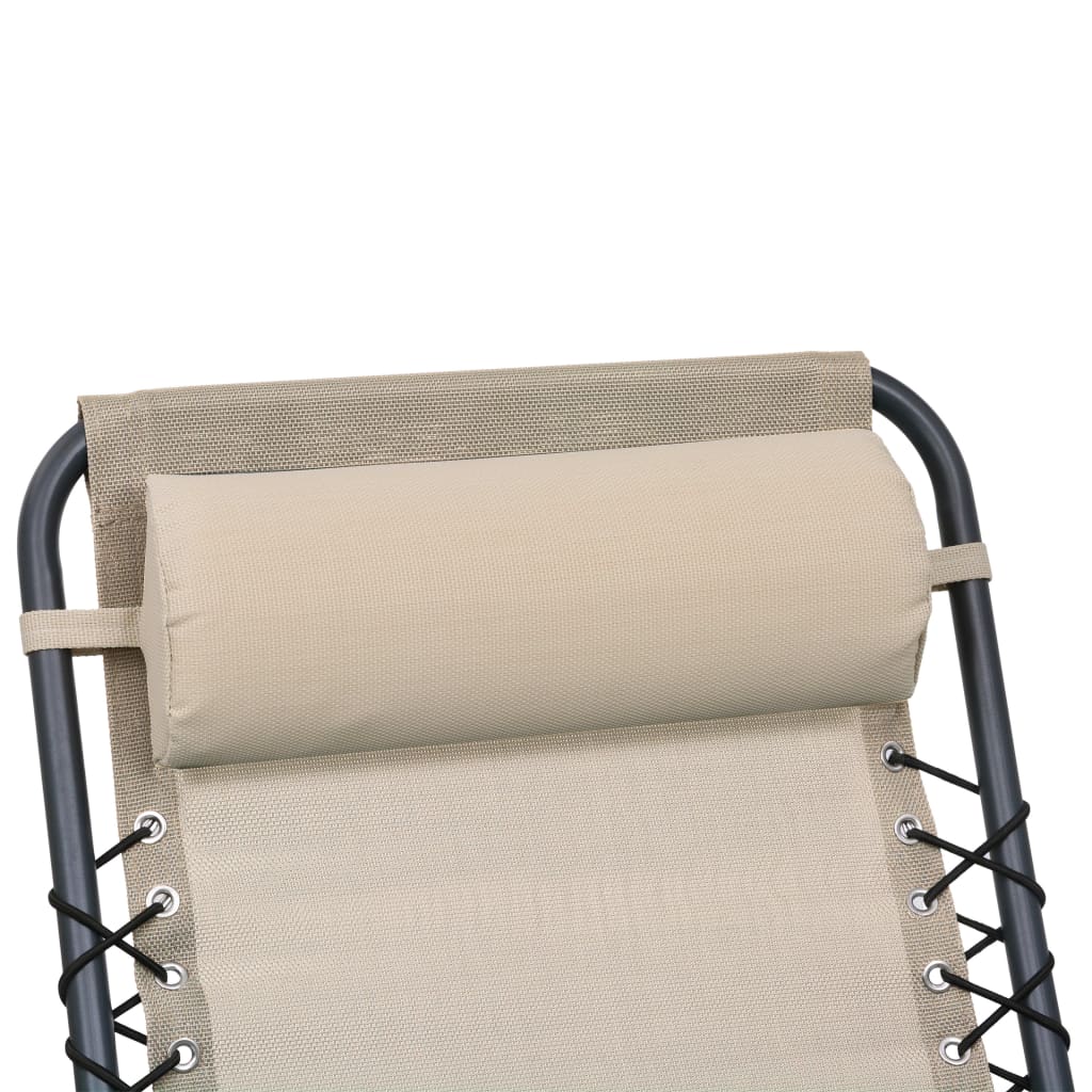 vidaXL Encosto cabeça cadeira de pátio 40x7,5x15 cm textilene creme