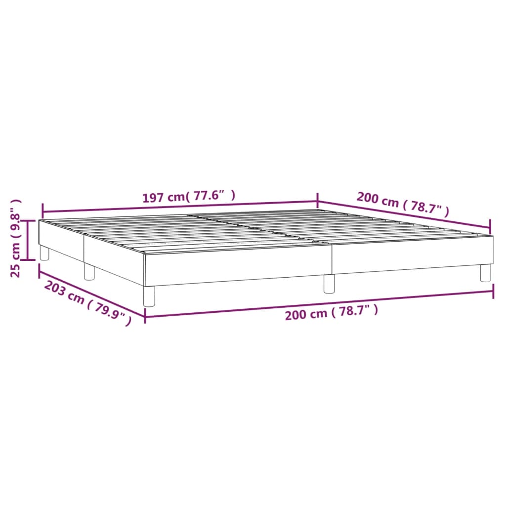 vidaXL Estrutura de cama com molas 200x200 cm tecido cinzento-escuro