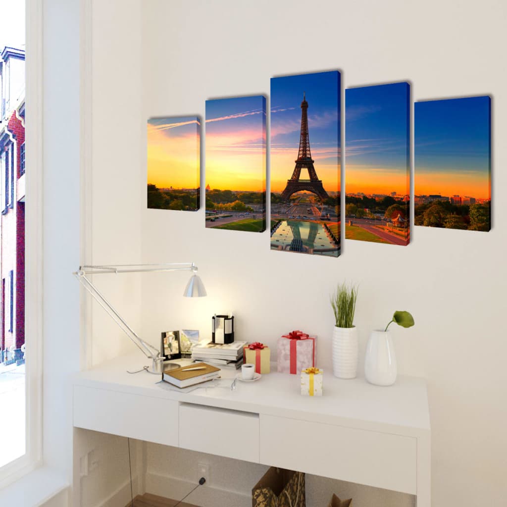 Políptico com impressão Torre Eiffel 100 x 50 cm