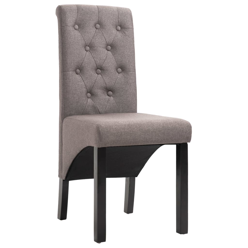 vidaXL Cadeiras de jantar 4 pcs tecido cinzento-acastanhado