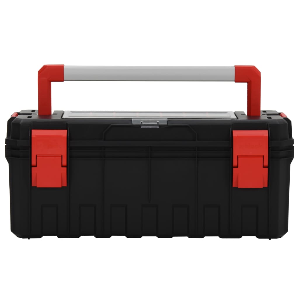 vidaXL Caixa de ferramentas 65x28x31,5 cm preto e vermelho