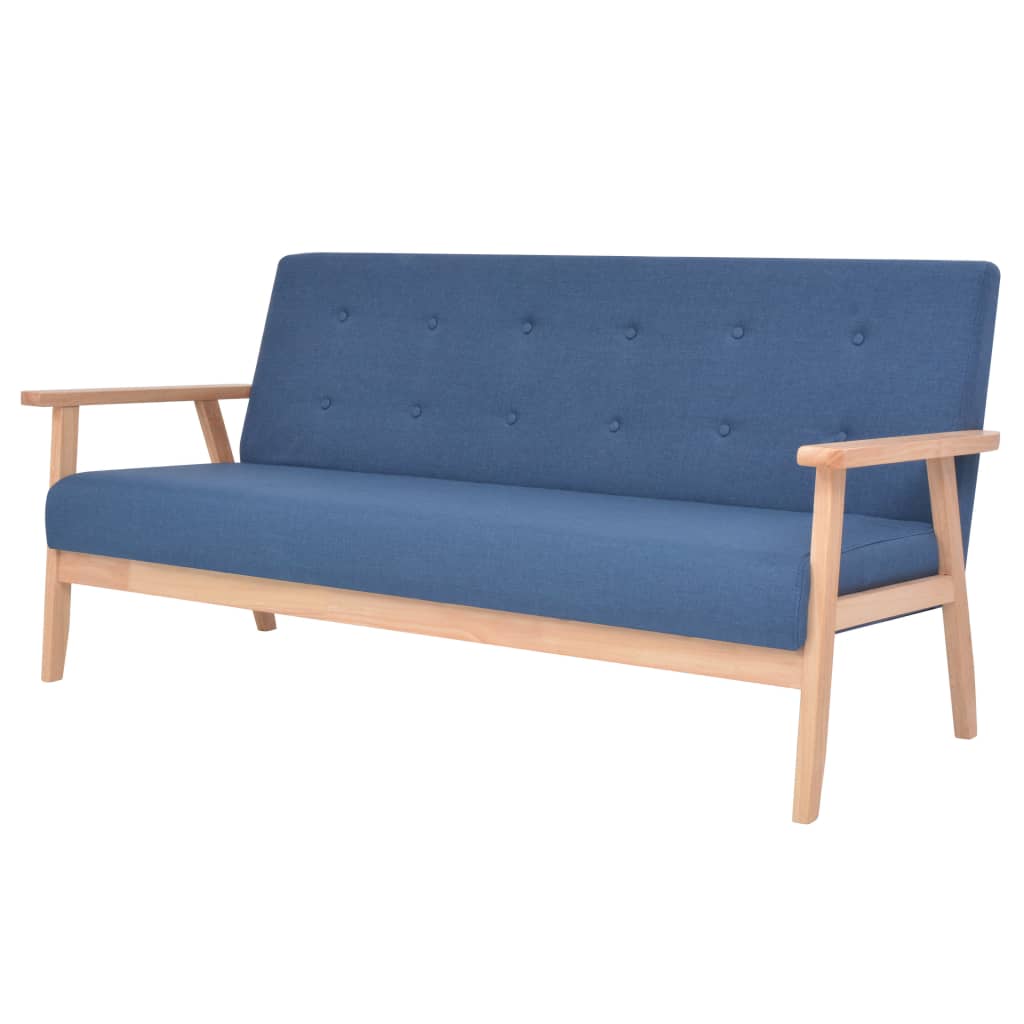 vidaXL Conjunto de sofás 2 pcs tecido azul