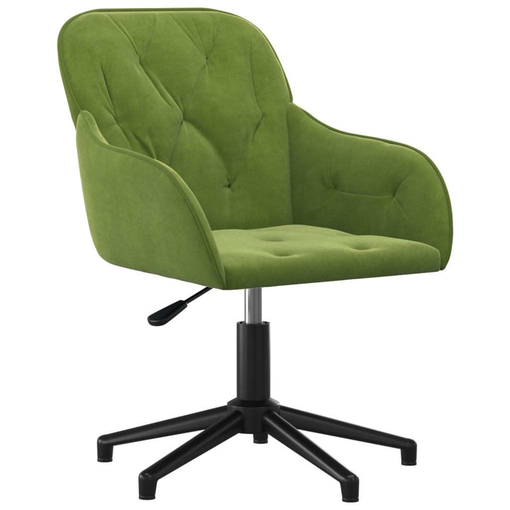 vidaXL Cadeira de escritório giratória veludo verde-claro
