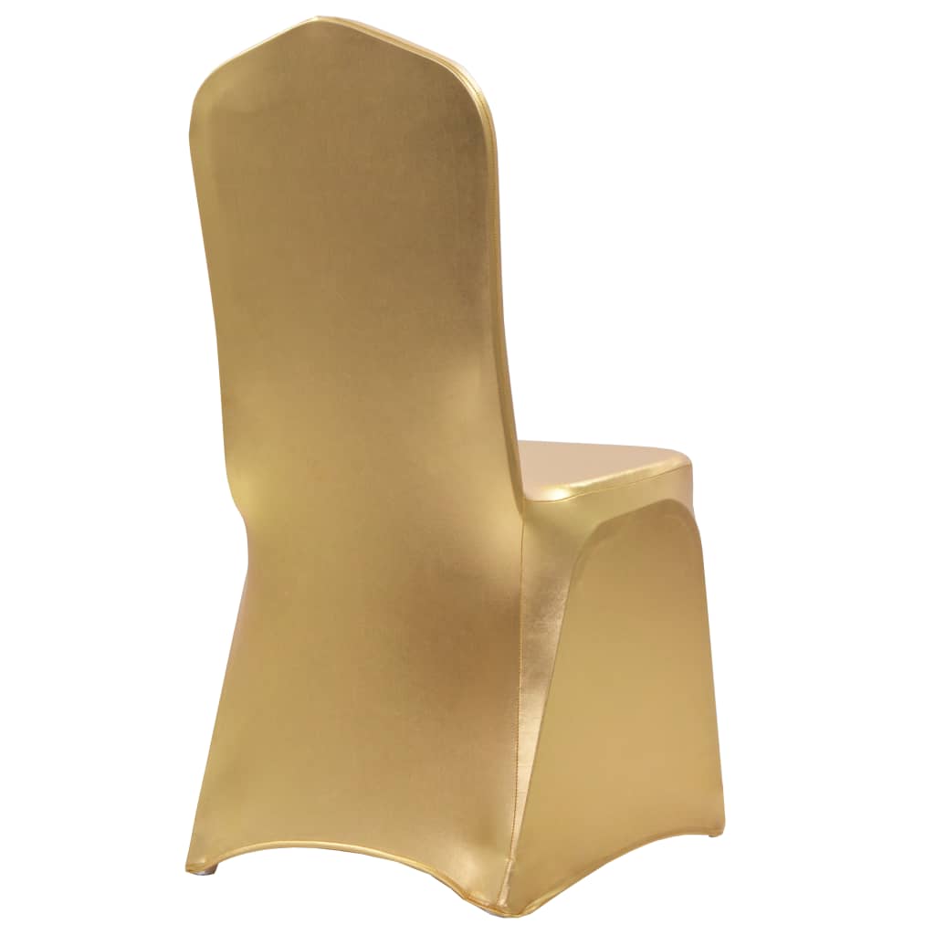 vidaXL Capas elásticas para cadeiras 6 pcs dourado