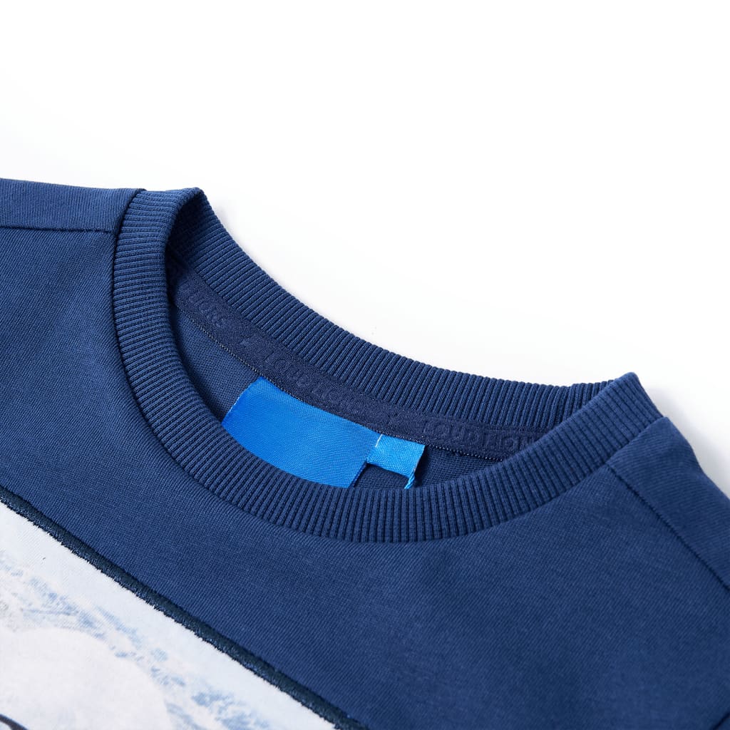 T-shirt de manga comprida para criança azul-ganga 92
