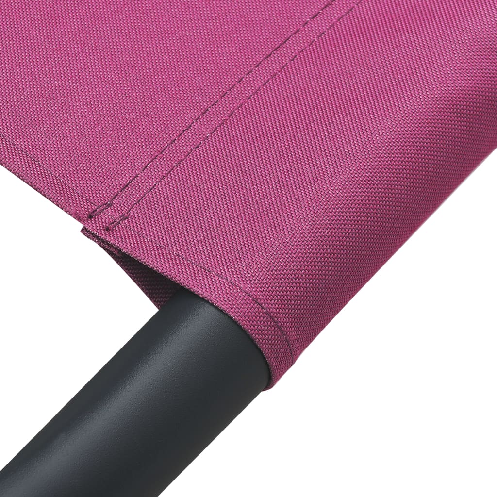 vidaXL Espreguiçadeira com toldo e almofadas rosa