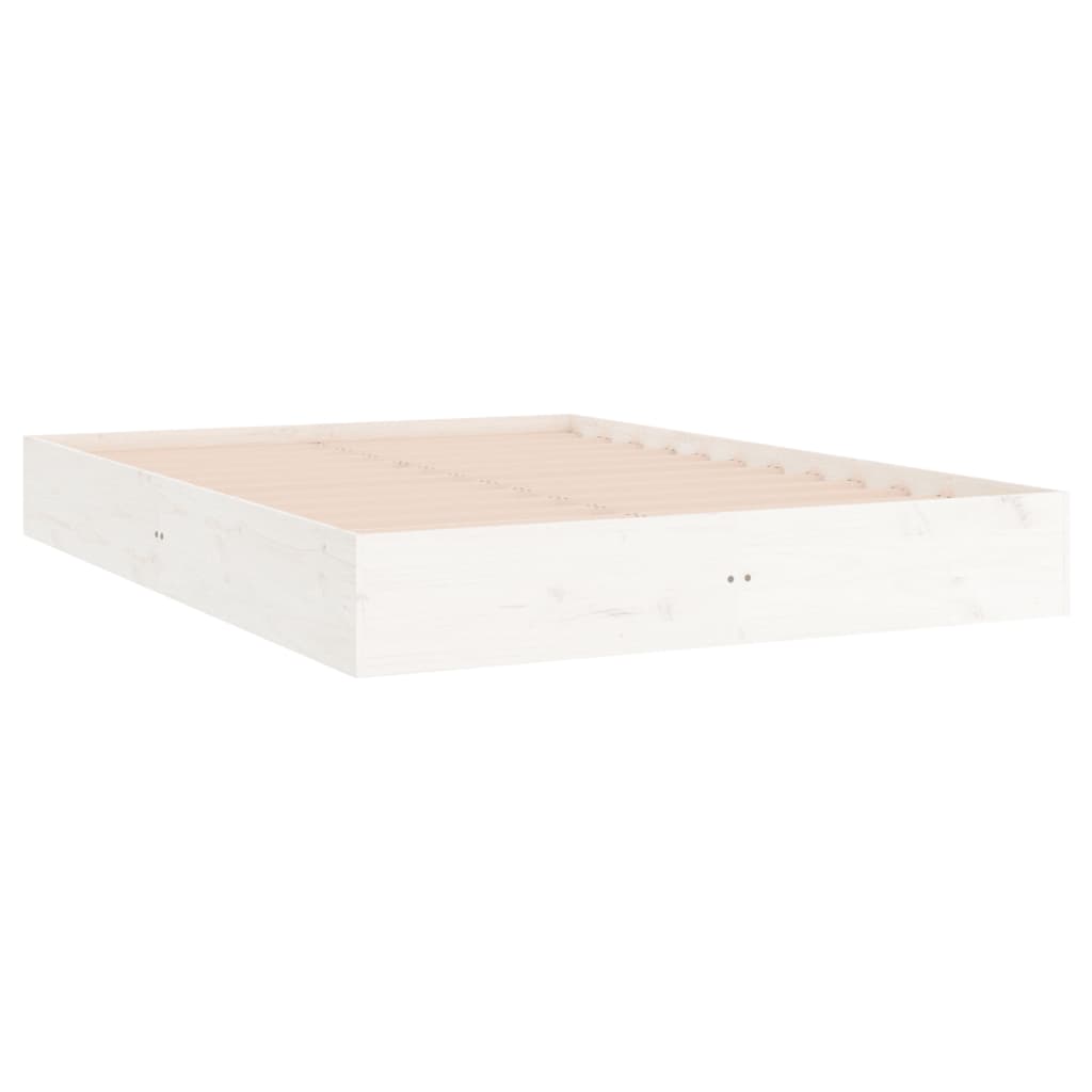 vidaXL Estrutura de cama 160x200 cm madeira maciça branco