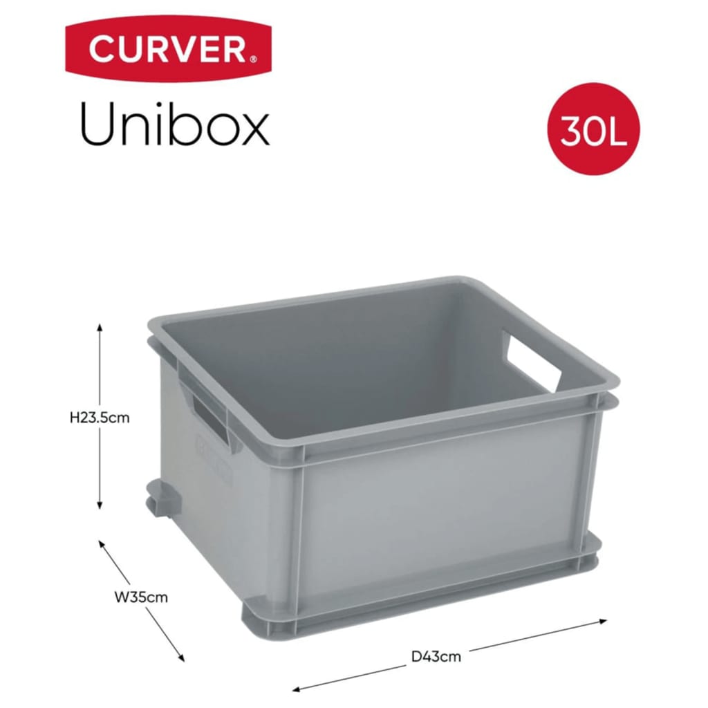 Curver Caixa de arrumação Unibox L 30 L cinzento
