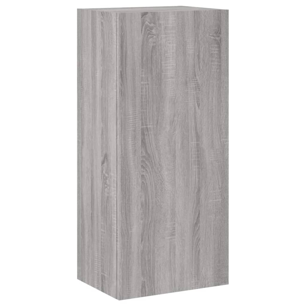 vidaXL 4 pcs móveis de parede p/ TV derivados de madeira cinza sonoma