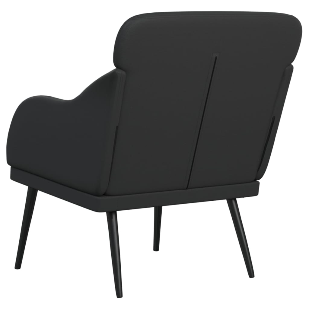 vidaXL Cadeira com apoio de braços 63x76x80 cm couro artificial preto