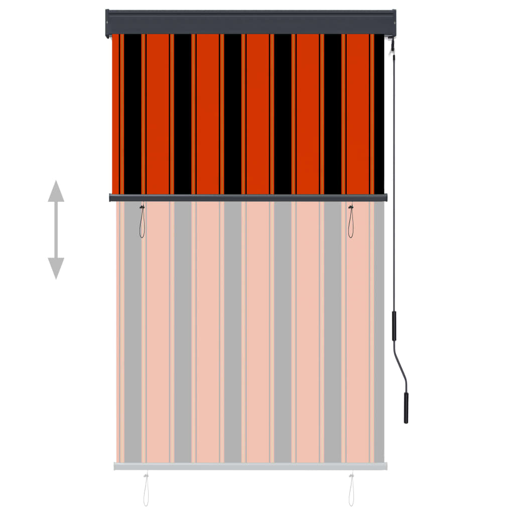 vidaXL Estore de rolo para exterior 100x250 cm laranja e castanho