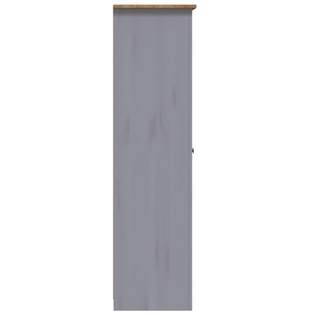 vidaXL Roupeiro com 3 portas cinzento 118x50x171,5 cm pinho Panamá