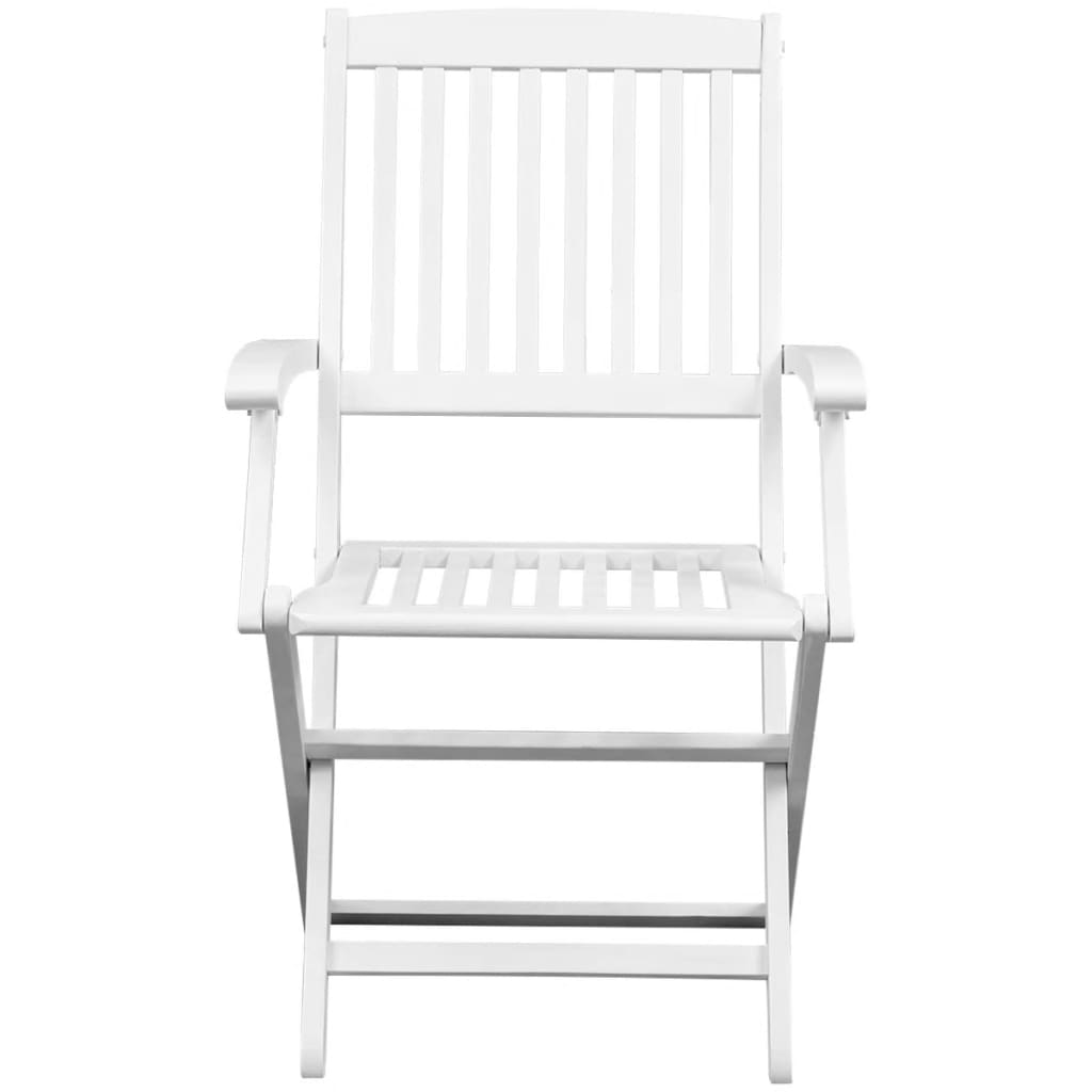 vidaXL Cadeiras de jardim dobráveis 2 pcs acácia maciça branco