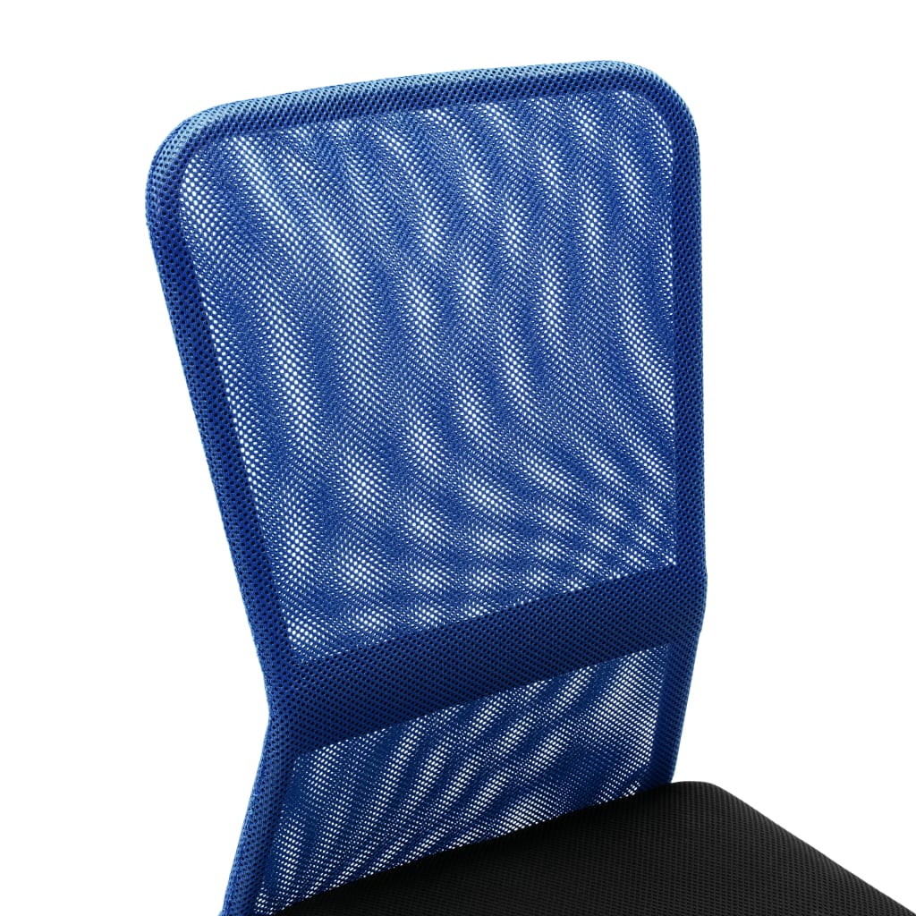 vidaXL Cadeira de escritório 44x52x100 cm tecido de malha preto e azul