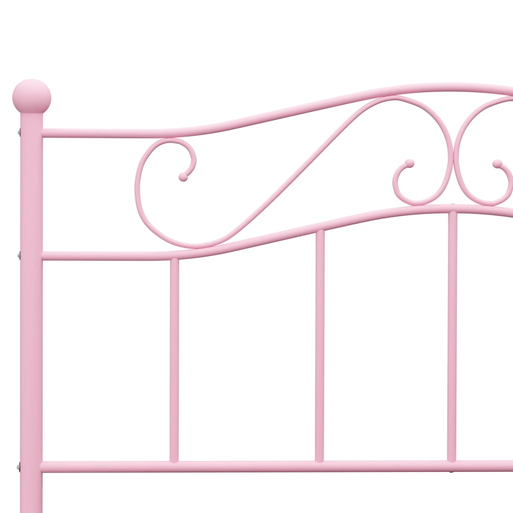 vidaXL Estrutura de cama 160x200 cm metal rosa