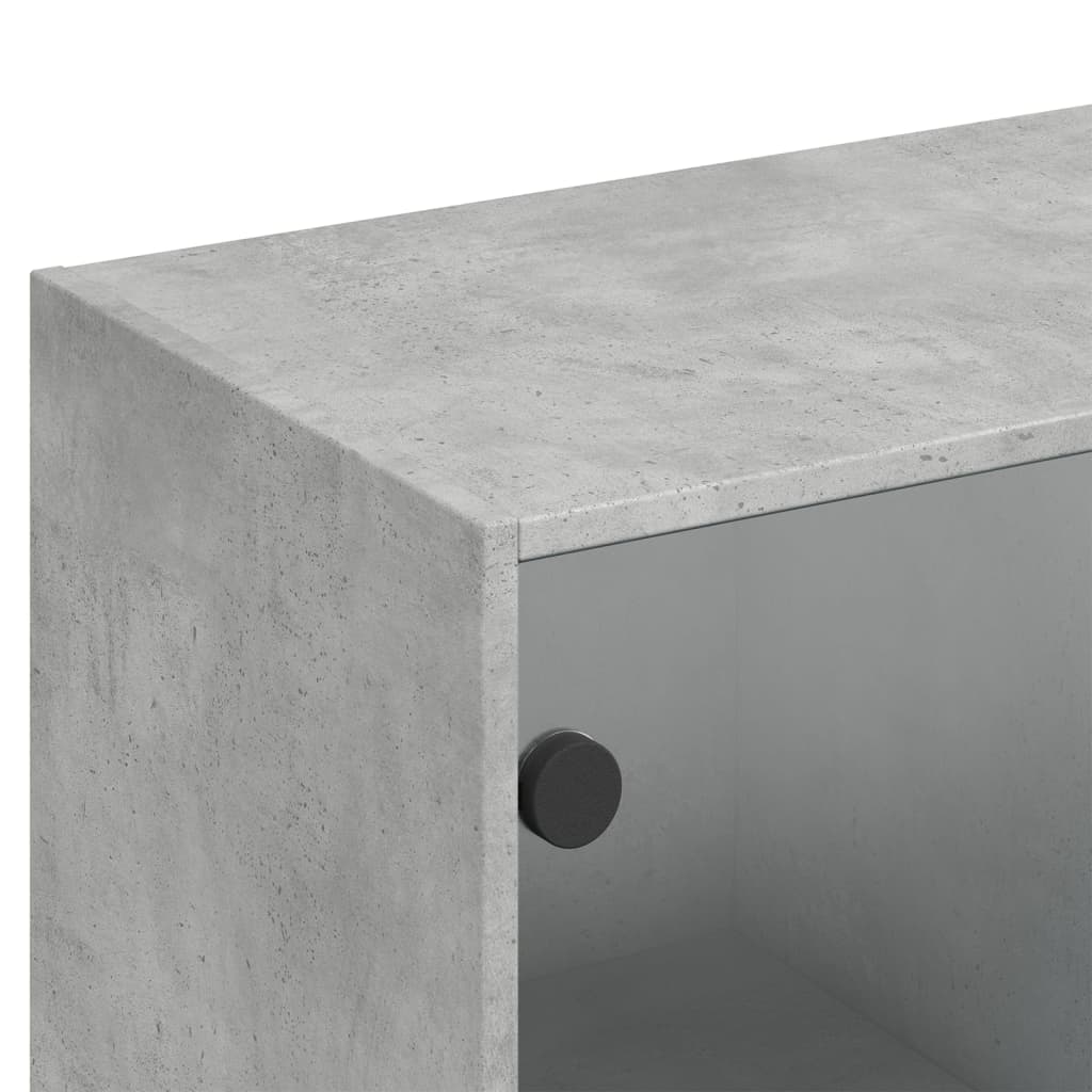 vidaXL Estante c/ portas 136x37x142 cm derivados madeira cinza cimento