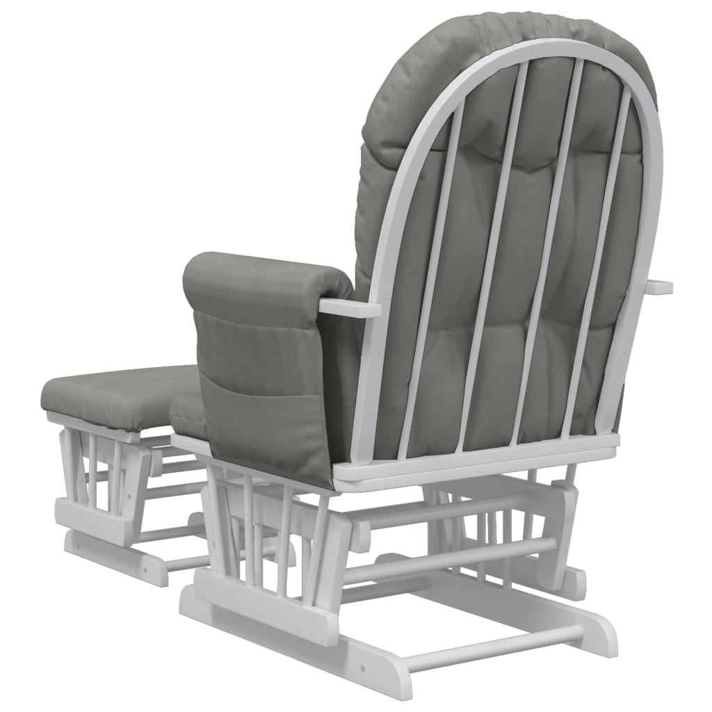 vidaXL Cadeira de amamentação com banco tecido cinzento-claro