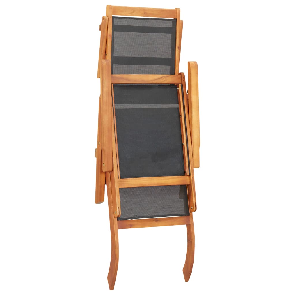 vidaXL Espreguiçadeira de exterior madeira acácia maciça e textilene