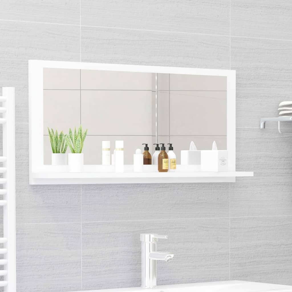 vidaXL Espelho de casa de banho 80x10,5x37 cm contraplacado branco