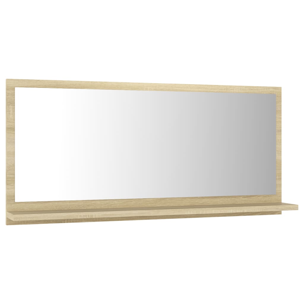 vidaXL Espelho de casa de banho 80x10,5x37 cm contraplacado carvalho