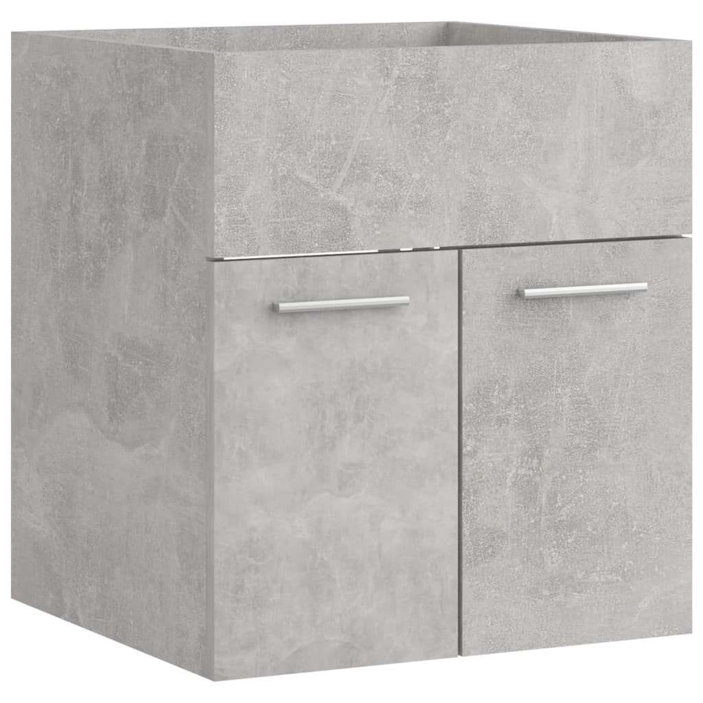 vidaXL Armário lavatório 41x38,5x46cm contraplacado cinzento cimento