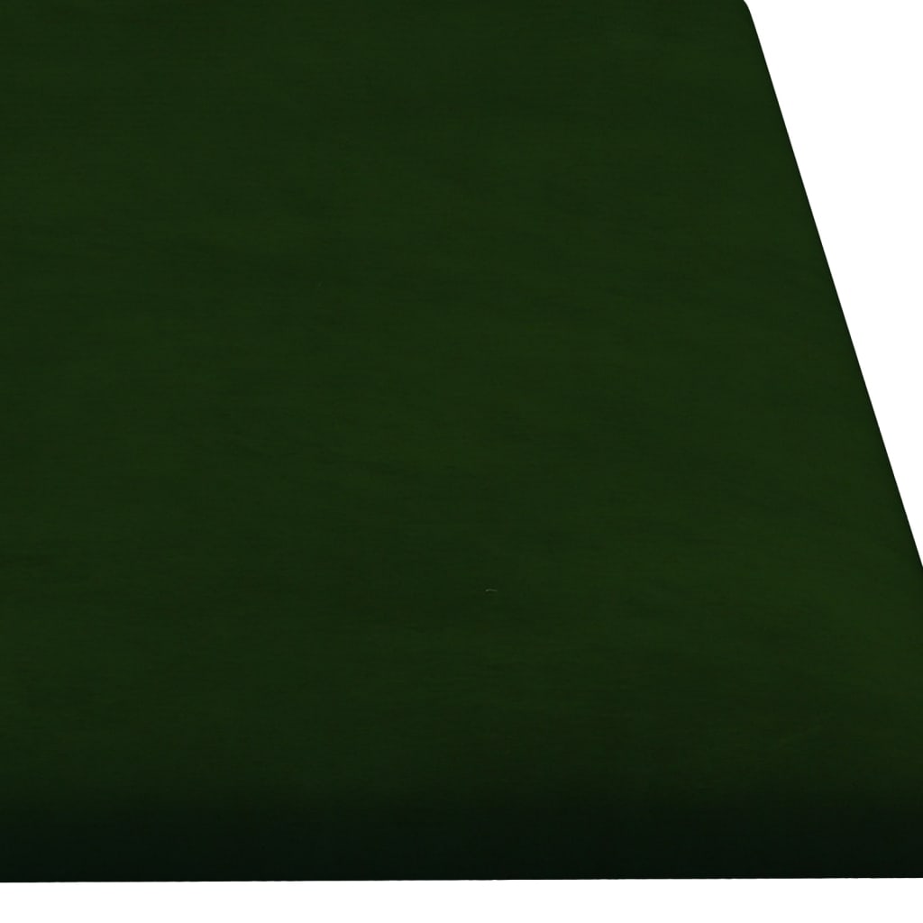 vidaXL Painel de parede 12 pcs 60x15cm veludo 1,08 m² verde-escuro