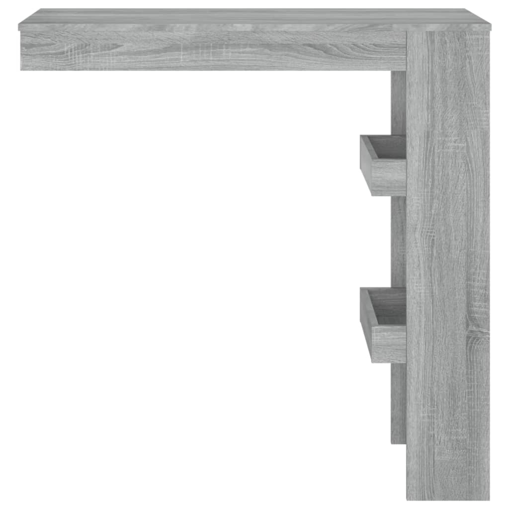 vidaXL Mesa bar parede 102x45x103,5cm derivados madeira cinza sonoma