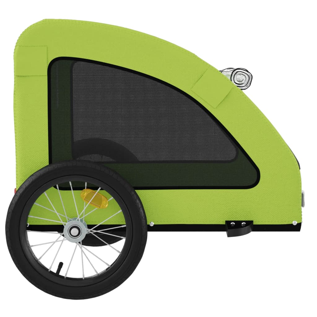 vidaXL Reboque de bicicleta p/ animais tecido oxford/ferro verde