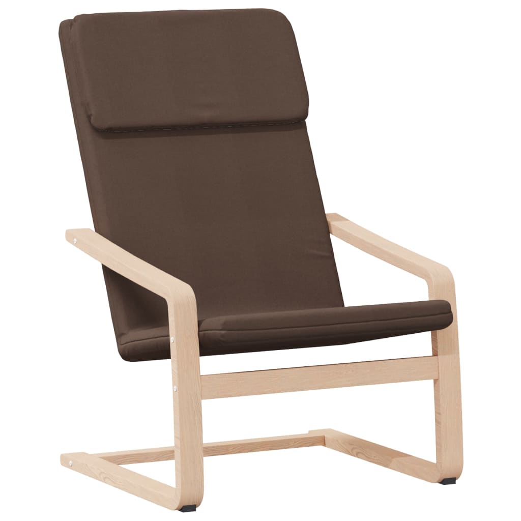 vidaXL Cadeira de descanso c/ apoio de pés tecido castanho-escuro
