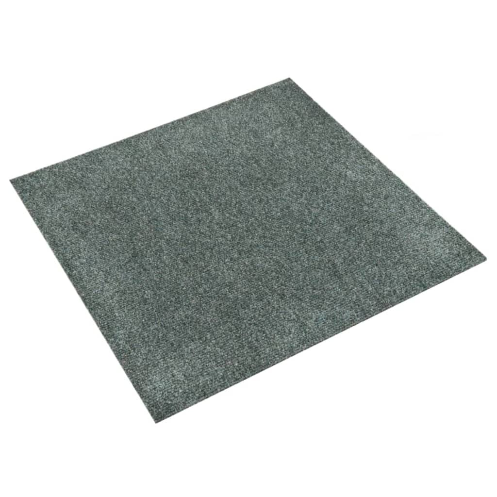 vidaXL Ladrilhos de carpete para pisos 20 pcs 5 m² verde