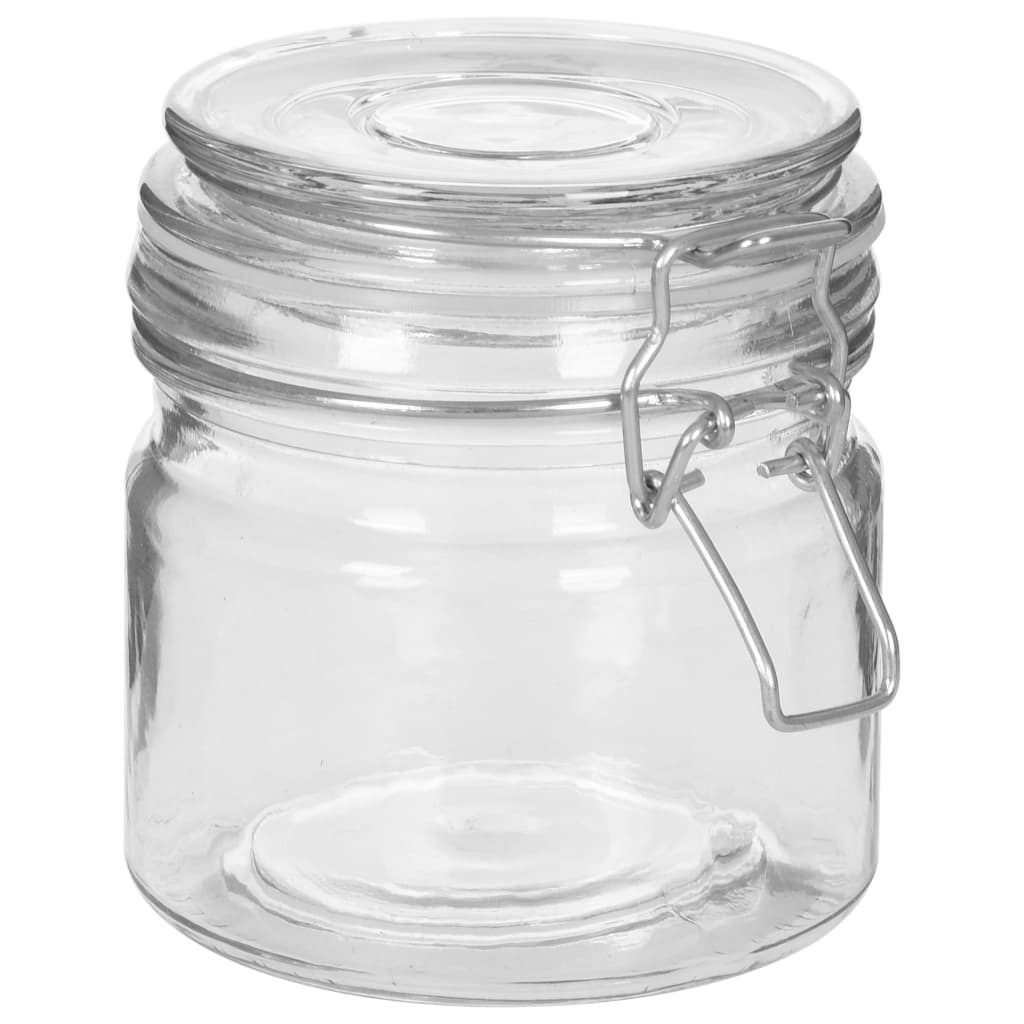 vidaXL Frascos de vidro com fecho hermético 6 pcs 500 ml